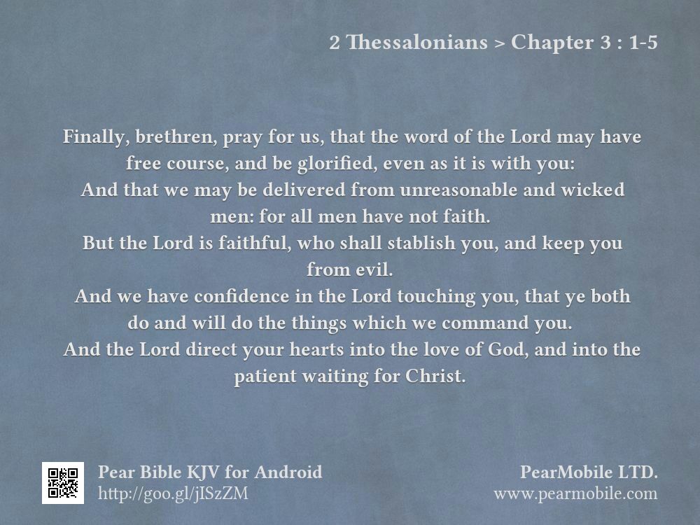 2 Thessalonians, Chapter 3:1-5